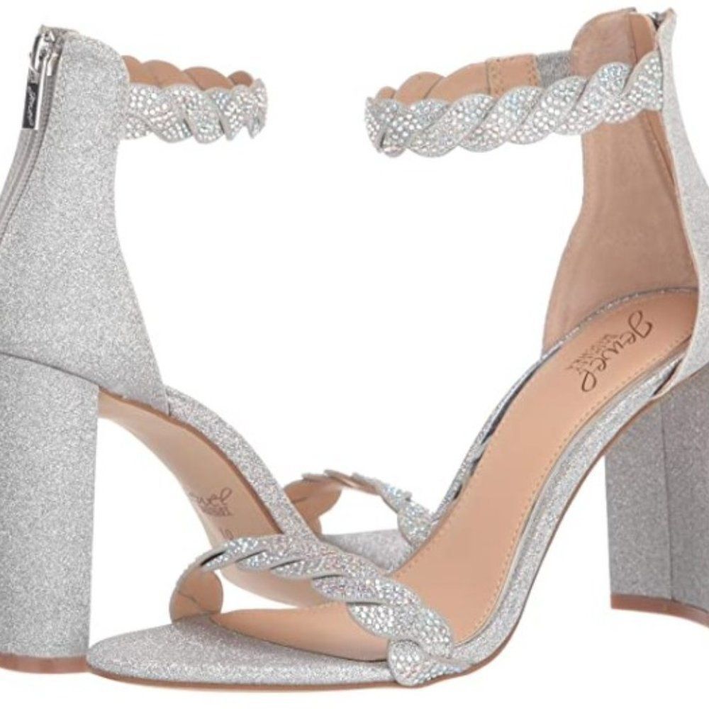 Jewel Badgley Mischka Women's Fionne Heeled Sandal Sz 9.5
